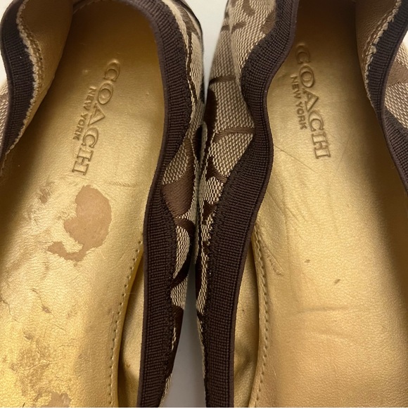 COACH CHELSEY BALLET FLATS SIZE 9 BROWN AND TAN - Picture 7 of 10